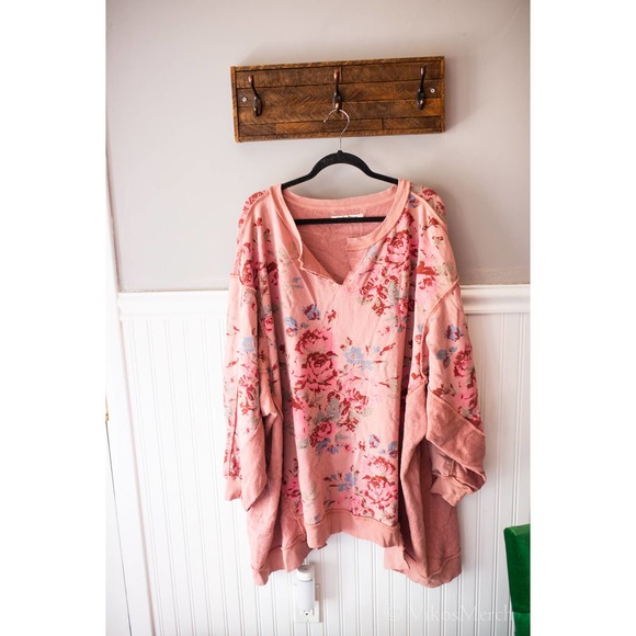 Free People With The Band Cabbage Rose Pullover Medium NEW - Picture 4 of 5